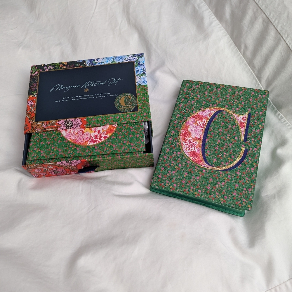 Anthropologie Omari Monogram Notecard Set And Journal C